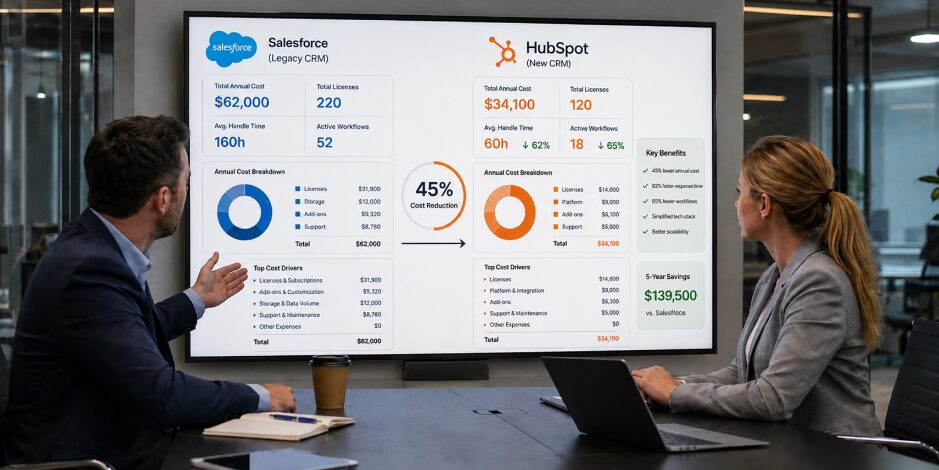 How a B2B SaaS Company Cut CRM Costs by 45% After Moving from Salesforce to HubSpot